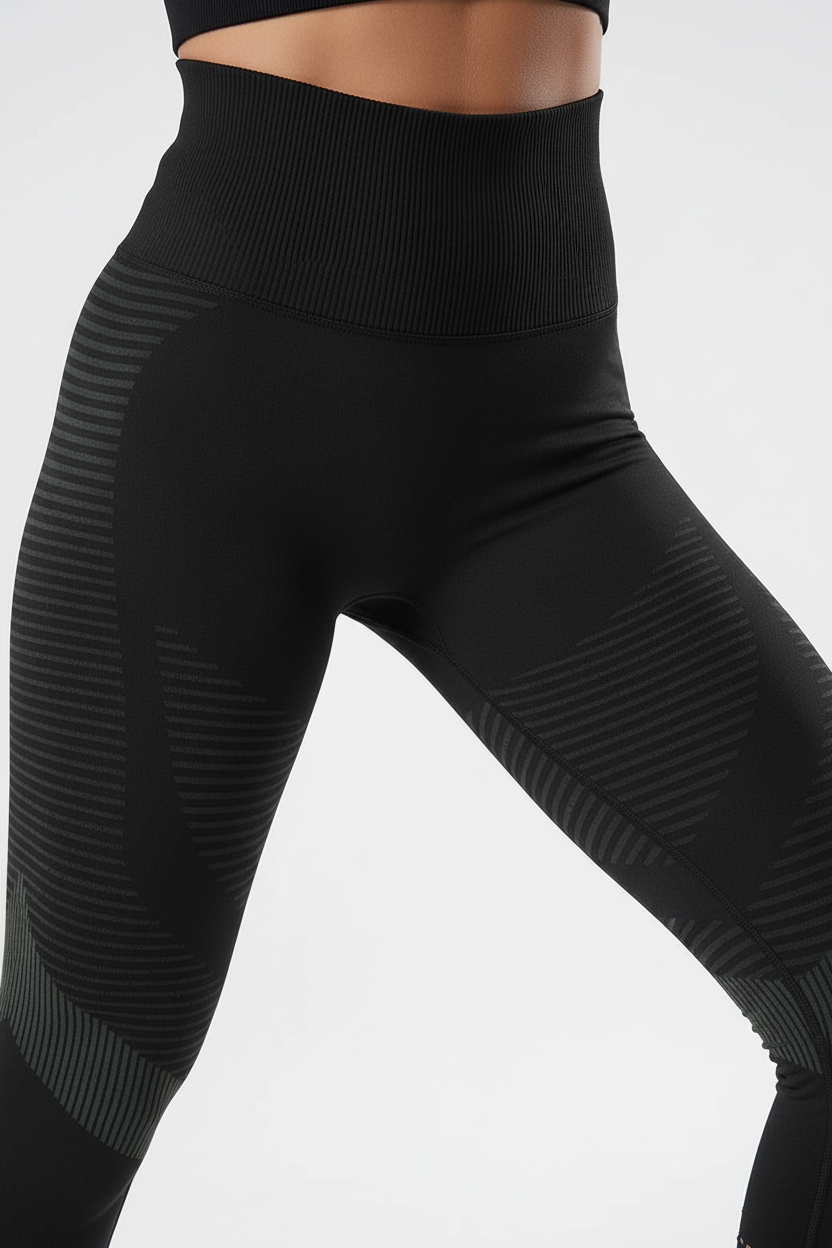 Schwarze Leggings Detail Bund