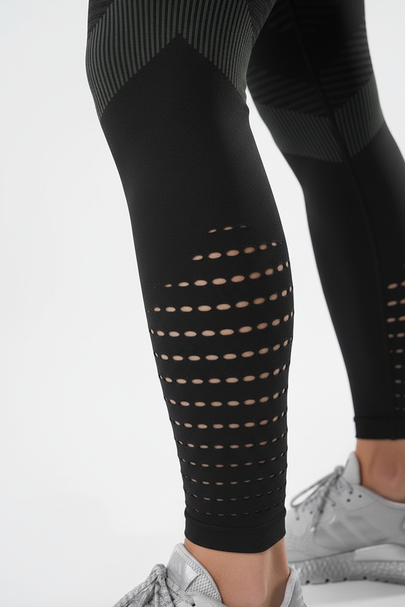 Schwarze Leggings Detail Unterschenkel