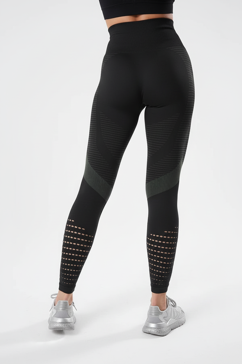 Schwarze Leggings Rückansicht